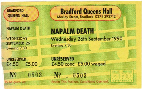 NAPALM DEATH - BRADFORD QUEENS HALL