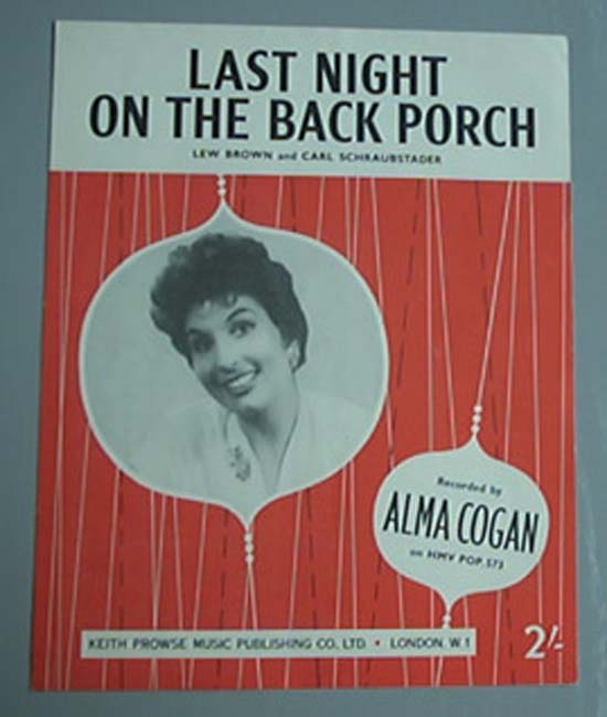 ALMA COGAN - LAST NIGHT ON THE BACK PORCH