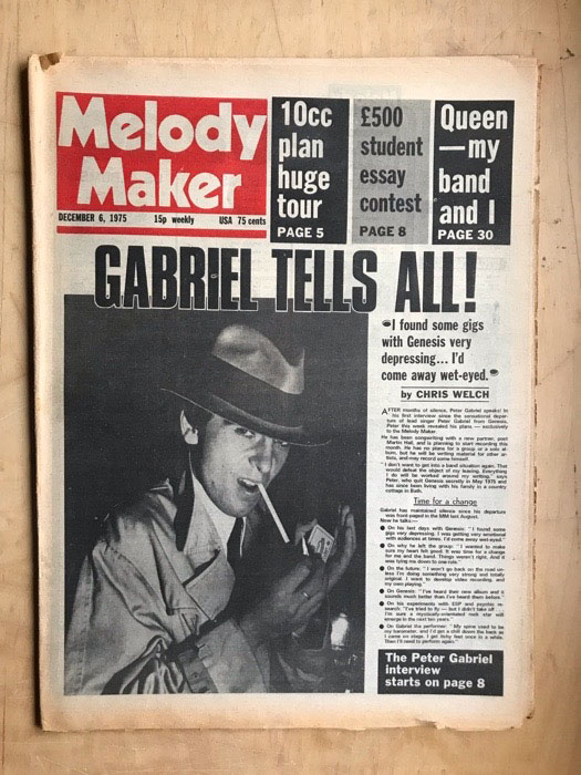 PETER GABRIEL - Melody Maker Record