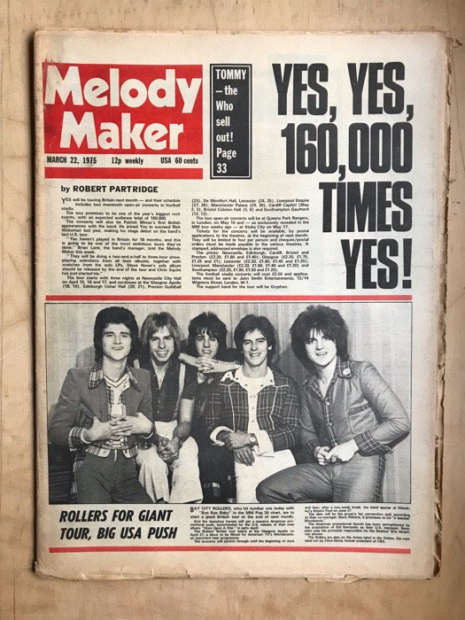 BAY CITY ROLLERS - MELODY MAKER