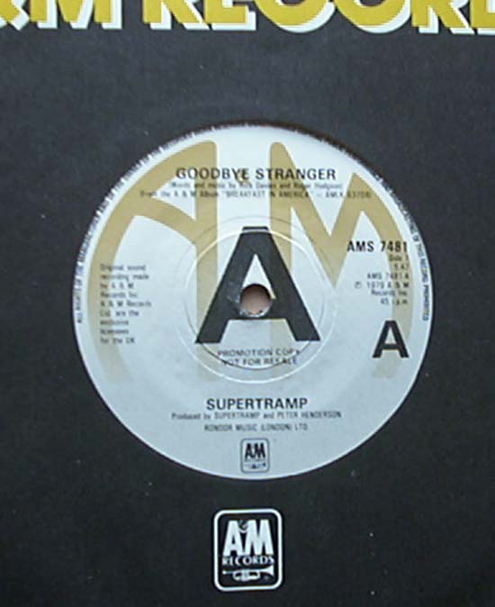 SUPERTRAMP - Goodbye Stranger Record