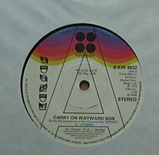Kansas Carry+On+Wayward+Son 7''