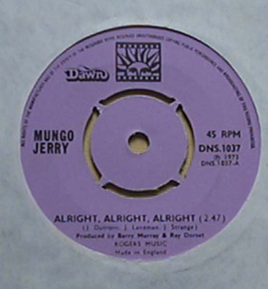Mungo Jerry - Alright Alright Alright - Uk