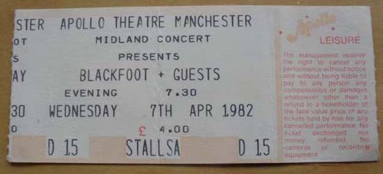 BLACKFOOT - MANCHESTER APOLLO