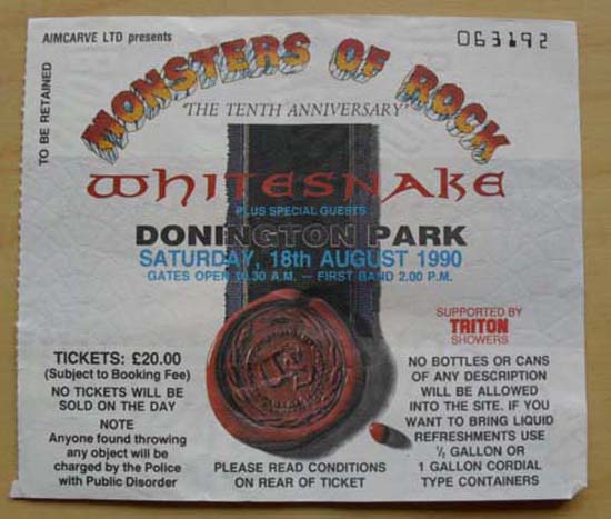 WHITESNAKE - Donington Monsters Of Rock