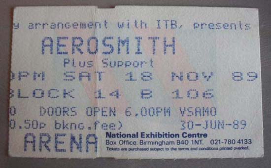 AEROSMITH - Birmingham Nec