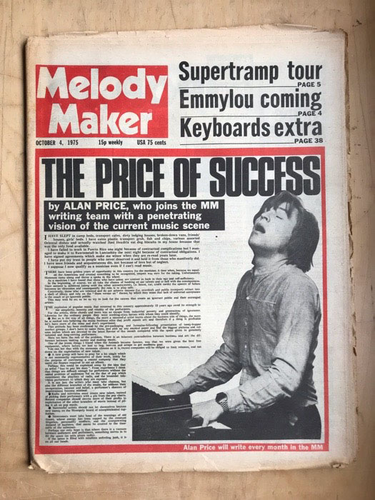 ALAN PRICE - MELODY MAKER