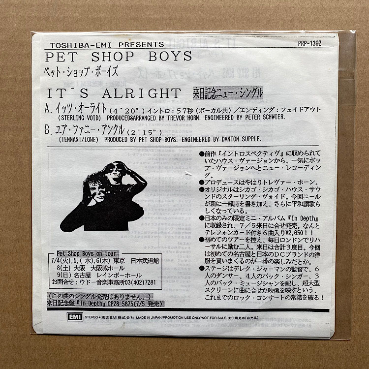 PET SHOP BOYS - It's Alright (w/l)
