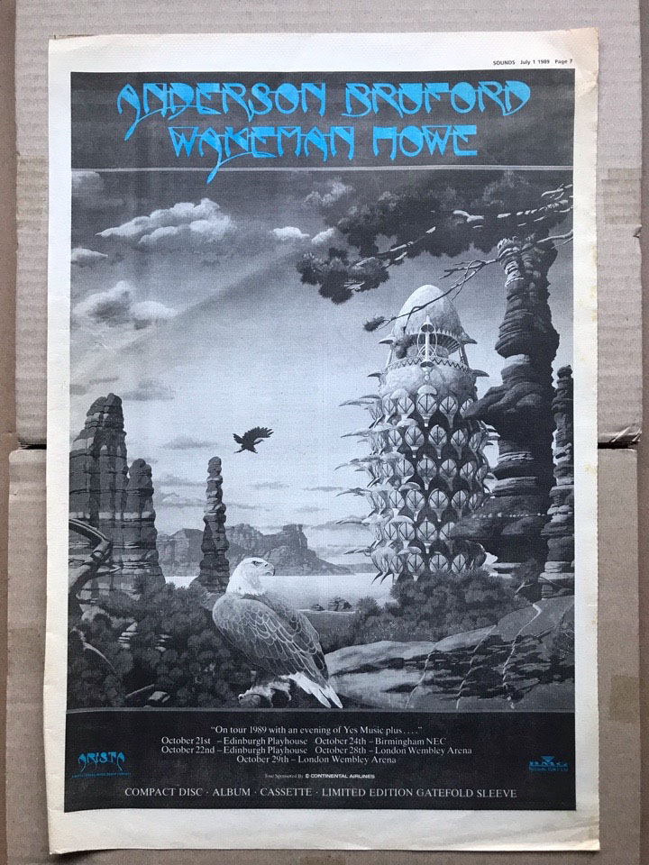 ANDERSON BRUFFORD WAKEMAN HOWE - ON TOUR 1989 - Poster / Display