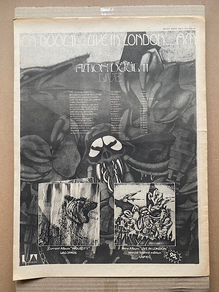 AMON DUUL II - LIVE IN LONDON - Poster / Display