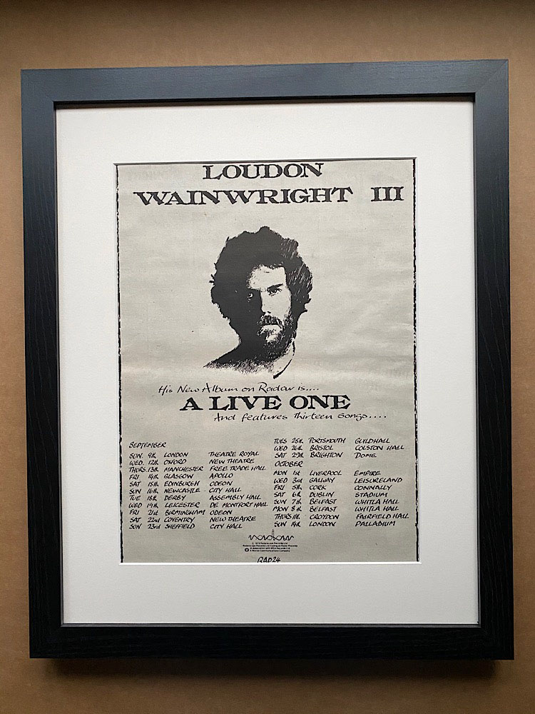 LOUDON WAINWRIGHT III - A LIVE ONE FRAMED) - Poster / Affiche
