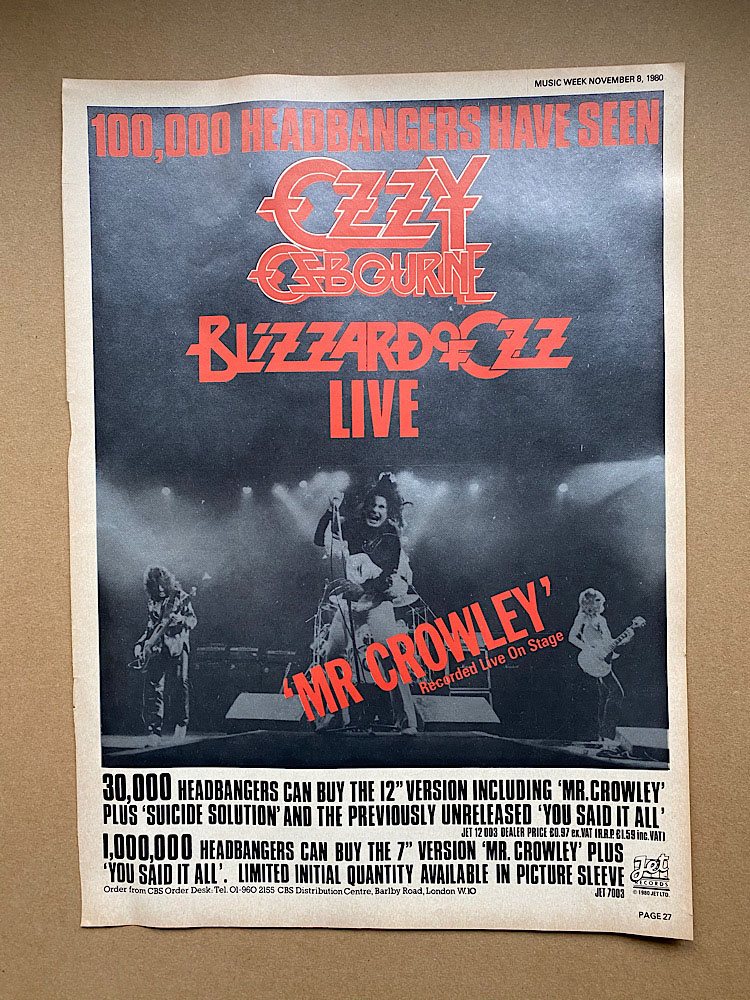 paroles de ozzy osbourne mr crowley